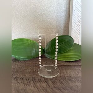 Elegant Silver Crystal Drop Earrings